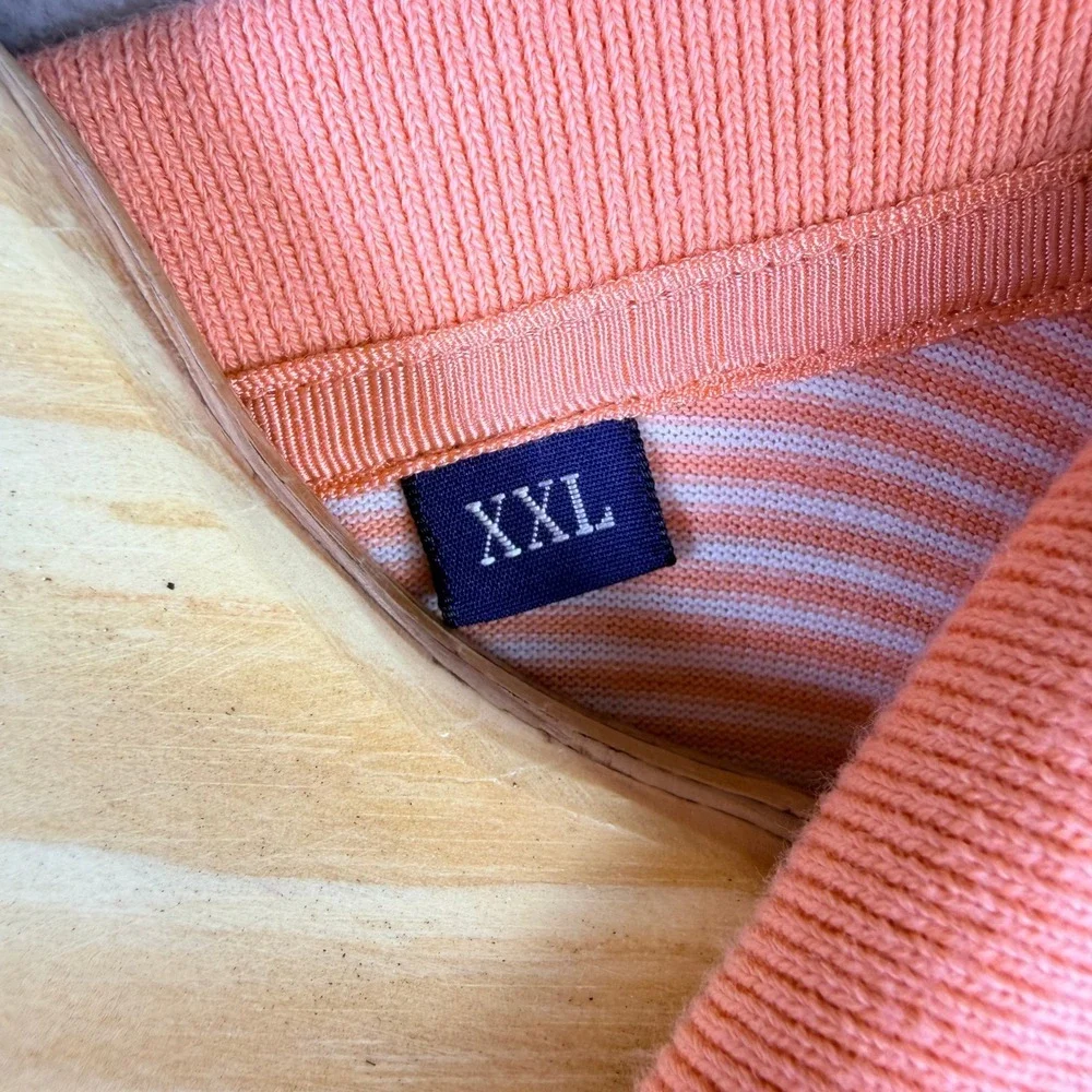 Polo Golf‎ Ralph Lauren Polo Shirt Mens XXL Orange Striped Short Sleeve Cotton